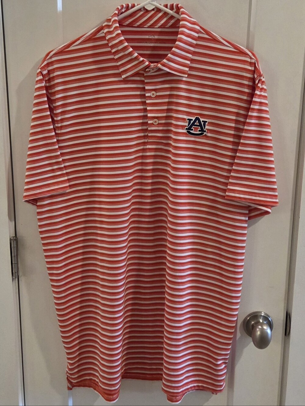 Southern Tide Auburn University Performance Golf Polo Shirt - Size Large - Orang